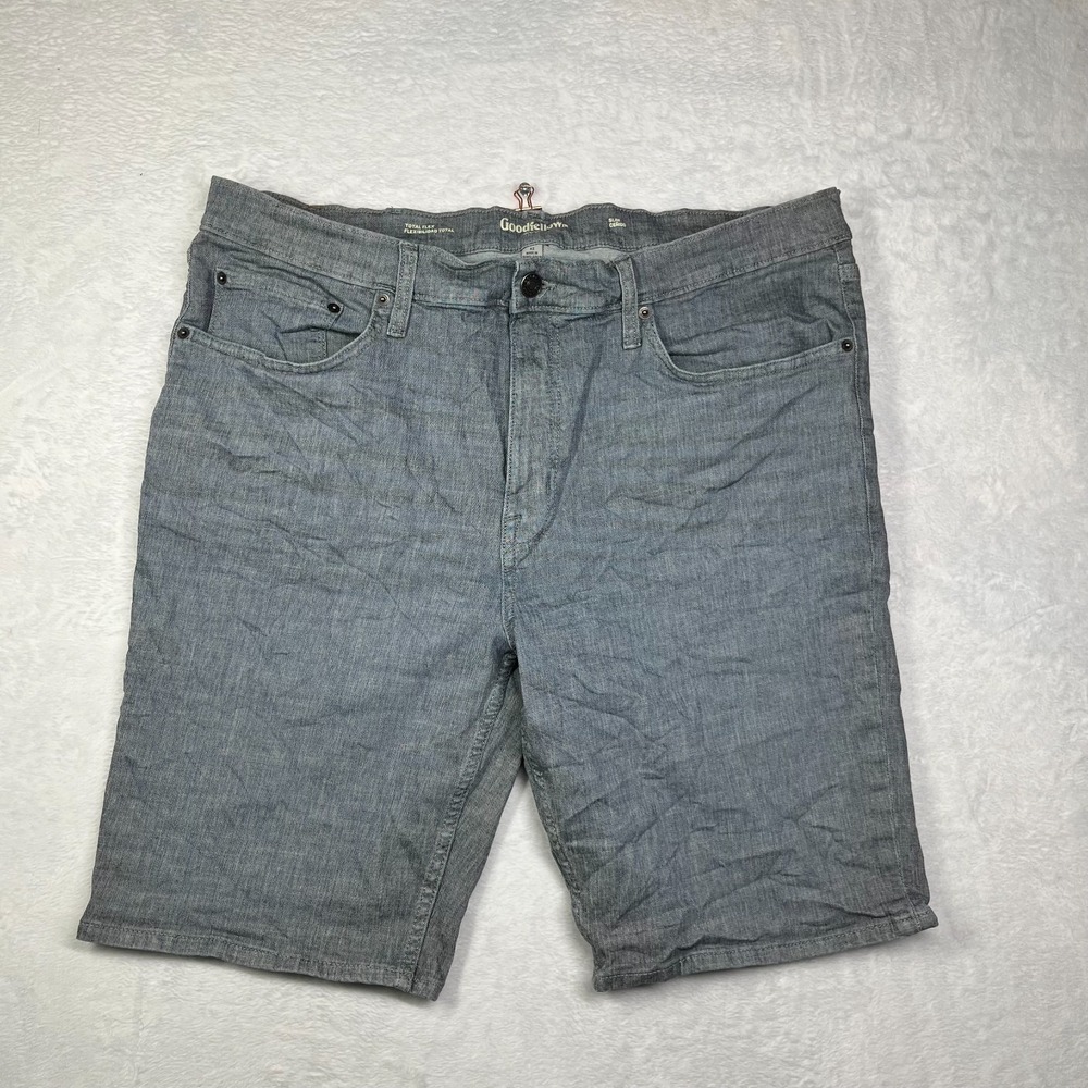 Goodfellow Total Flex Chino Shorts Mens 42 Gray Cotton Stretch Slim Mid Rise